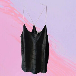 -Victoria S. satin racerback cami top